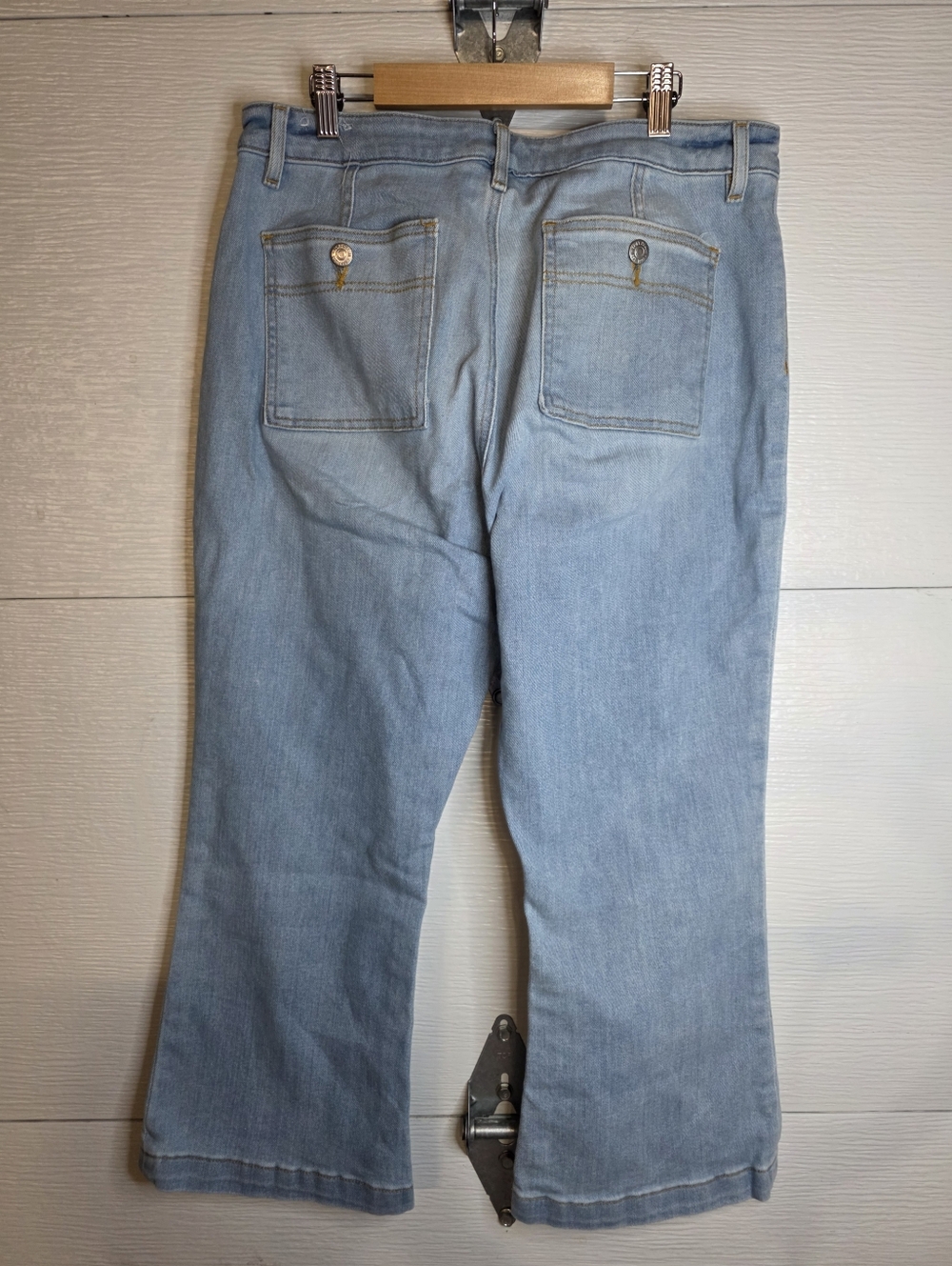 LOFT Light Blue Denim Jeans with Gold Stitching - Picture 2 of 4